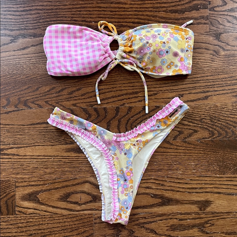 Blackbough Bikini Set - Alana Bandeau Top/Amelia Frilled Cheeky Bottoms